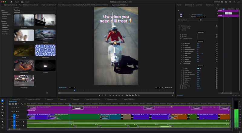 90 nuevos efectos, transiciones y animaciones en Premiere Pro.